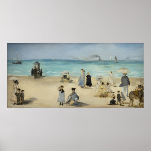 Edouard Manet - vid stranden, Boulogne-sur-Mer Poster