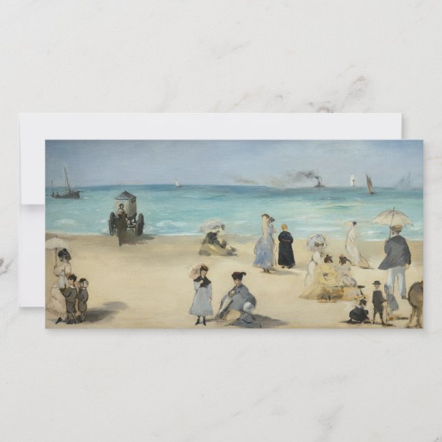 Edouard Manet - vid stranden, Boulogne-sur-Mer Tack Kort (Framsida)