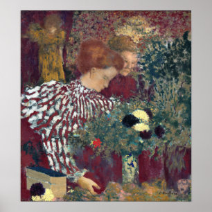 Edouard Vuillard kvinna i en randig klänning Poster