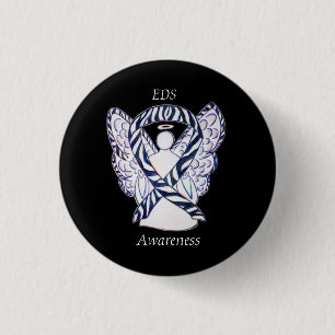EDS Awareness Angel Zebra Rand Ribbon Anpassningsb Knapp