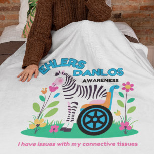 EDS Awareness Zebra Blanket Fleecefilt