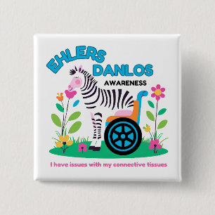 EDS Awareness Zebra Button Knapp