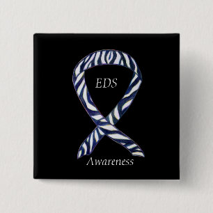 EDS Awareness Zebra Rand Ribbon Anpassningsbar Pin Knapp