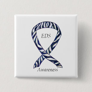 EDS Awareness Zebra Rand Ribbon Anpassningsbar Pin Knapp