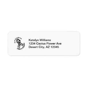 EDS Awareness Zebra Ribbon Address Label Returadress Etikett