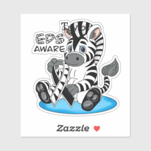 EDS Awareness Zebra Ribbon Klistermärken