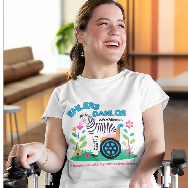 EDS Awareness Zebra T-Shirt (Spread EDS awareness with this, "I have issues with my connective tissues" zebra t-shirt! )