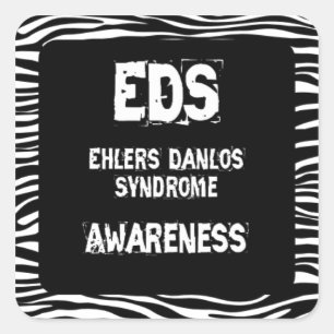EDS Awareness Zebra tryck Square Sticker Fyrkantigt Klistermärke
