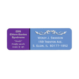 EDS Ehlers-Danlos syndrom adressetikett Returadress Etikett