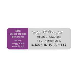 EDS Ehlers-Danlos syndrom adressetikett Returadress Etikett