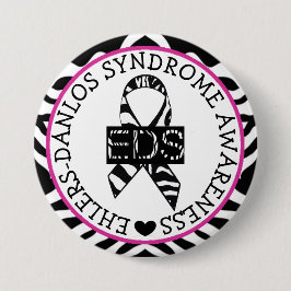 EDS Ehlers-Danlos Syndrome Awareness Rosa Button Knapp