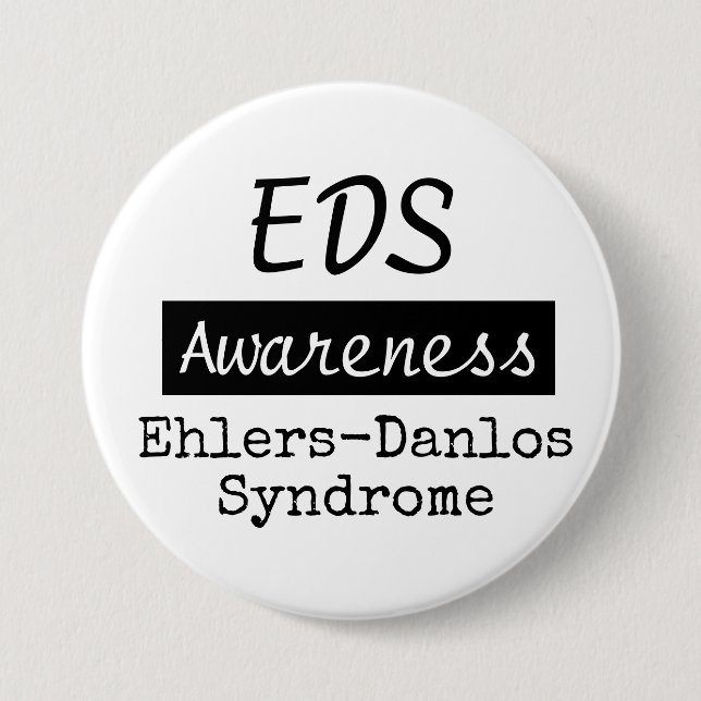 EDS Ehlers-Danlos Syndrome Awareness Zebra Button Knapp (Framsida)