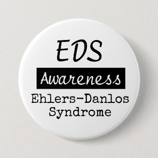 EDS Ehlers-Danlos Syndrome Awareness Zebra Button Knapp