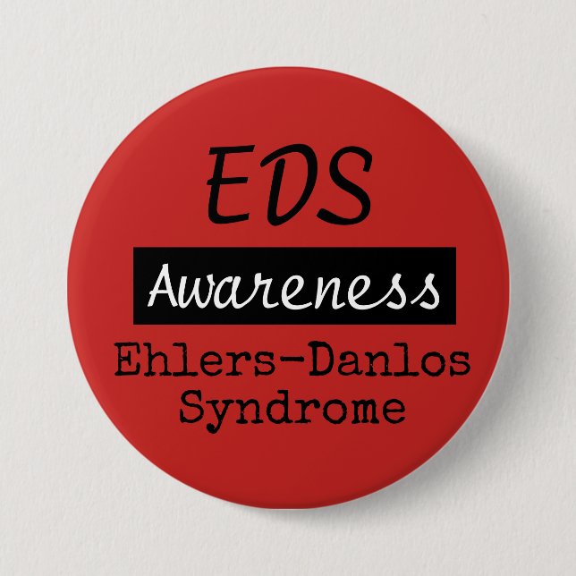 EDS Ehlers-Danlos Syndrome Awareness Zebra Button Knapp (Framsida)