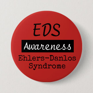 EDS Ehlers-Danlos Syndrome Awareness Zebra Button Knapp