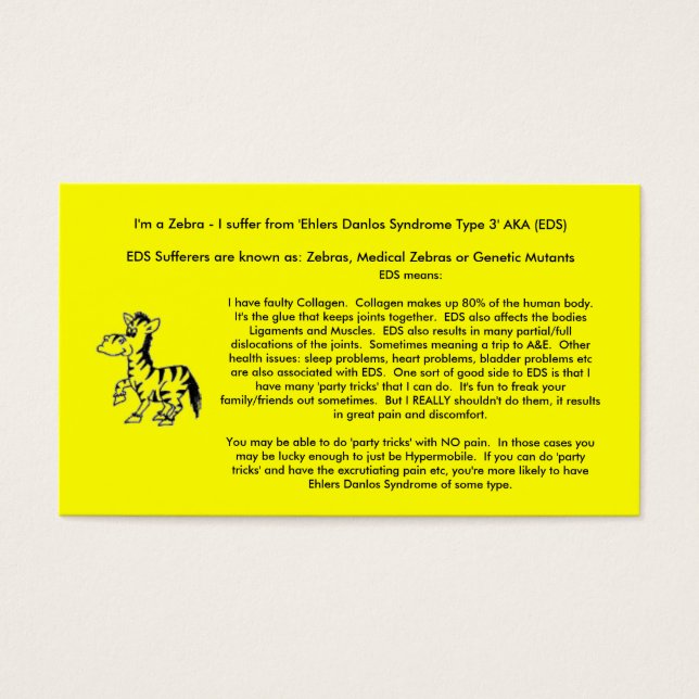 EDS-informationskort Visitkort (Framsidan)