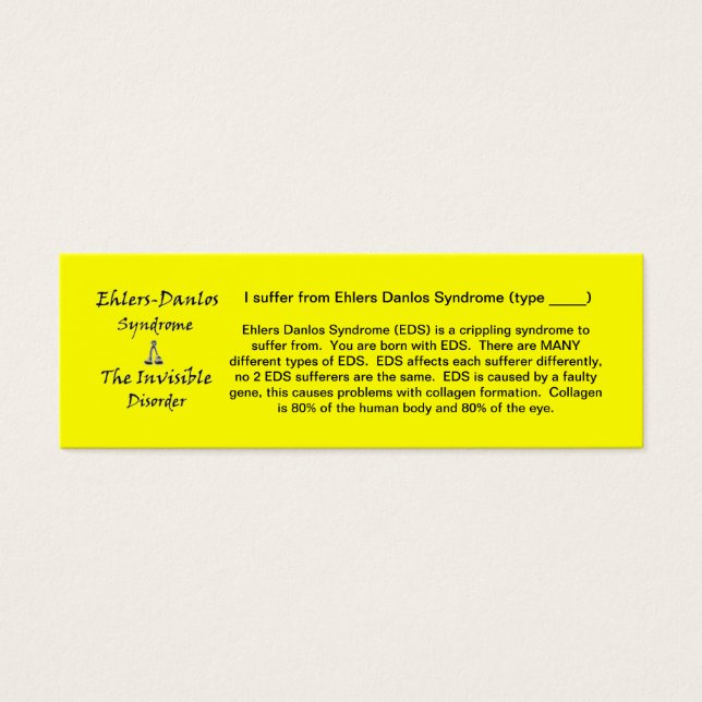 EDS-medvetenhet - Smala Litet Visitkort (Framsidan)