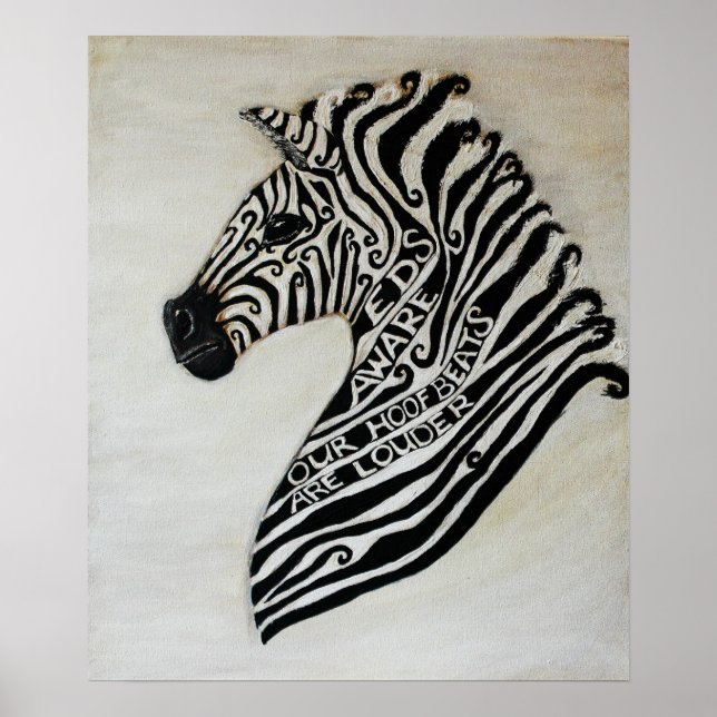 EDS Zebra av Artist Cherish Fletcher Poster (Framsidan)
