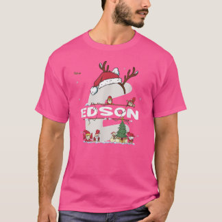 Edson jul w Edson Namn för roligt Julafton T Shirt