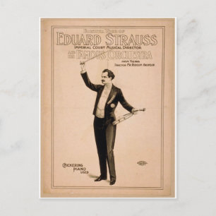Eduard Strauss, "Chickering Piano used" Retro Thea Vykort