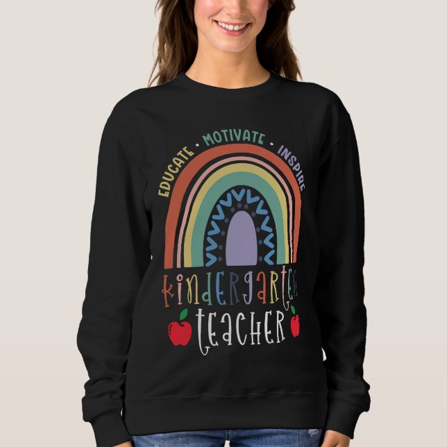 Educate Motivate Inspire Kindergarten Teacher Rain T Shirt (Framsida)