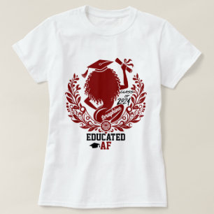 "Educated AF" Twerk Team Maroon Studentfest T Shirt