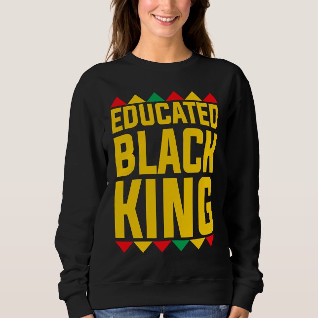 Educated Black King  Boys Afrocentric Black Gradua T Shirt (Framsida)