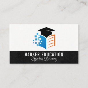 Education Bokar Studenten Hat Logotyp Visitkort