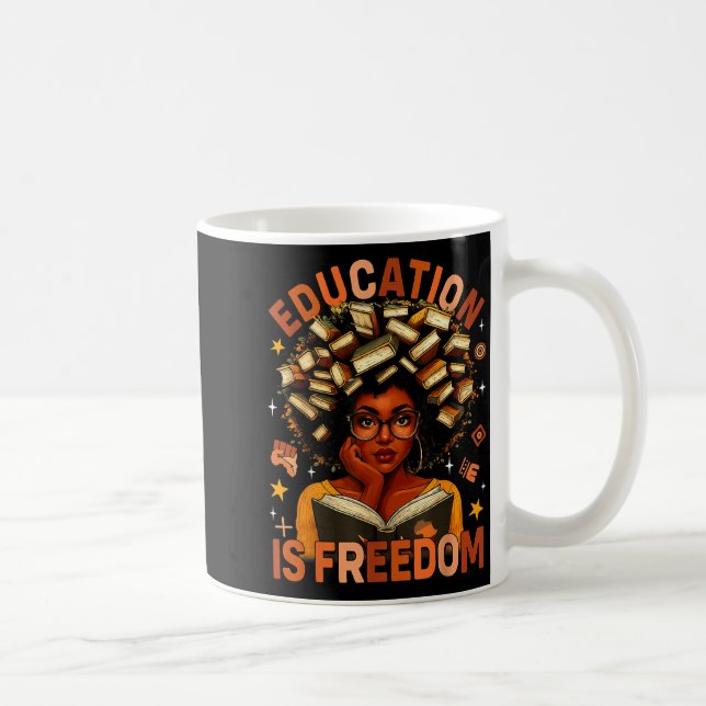 Education Is Dom Black Teacher Books Black History Kaffemugg (Höger)