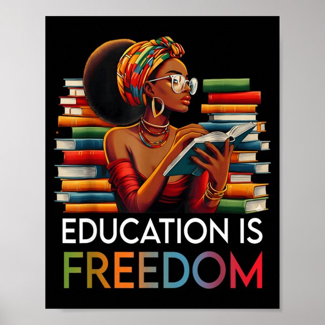 Education Is Dom Black Teacher Books Black History Poster (Framsidan)