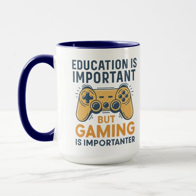 Education Is Important but Gaming Is Importanter Mugg (Vänster)
