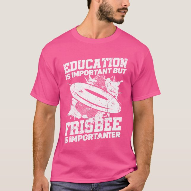 Education Is Important But Sports Ultimate Frisbee T Shirt (Framsida)