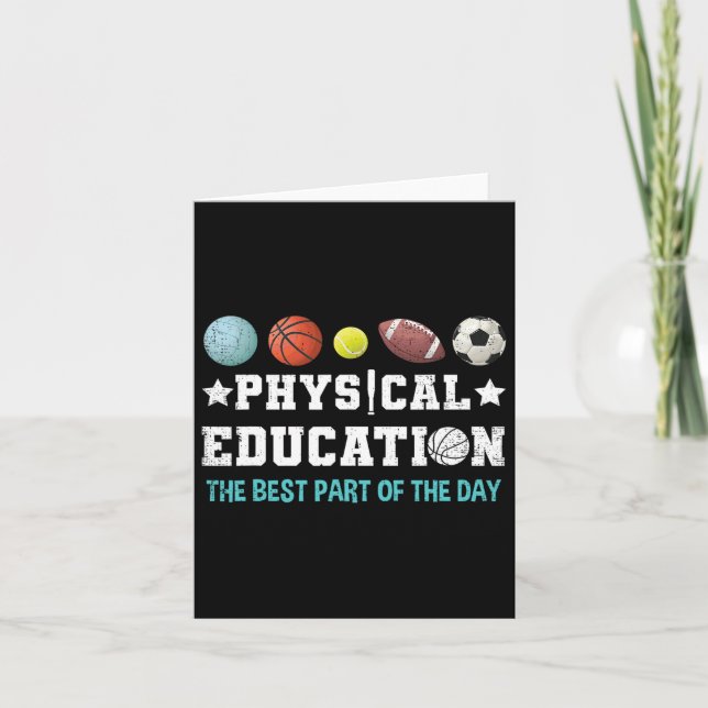 Education Pe Teacher Strong School P.e. Lärare Kort (Framsida)