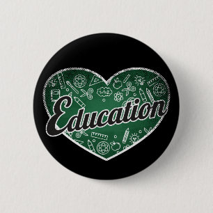 Education Retro Heart Blackboard Kärlek Knapp