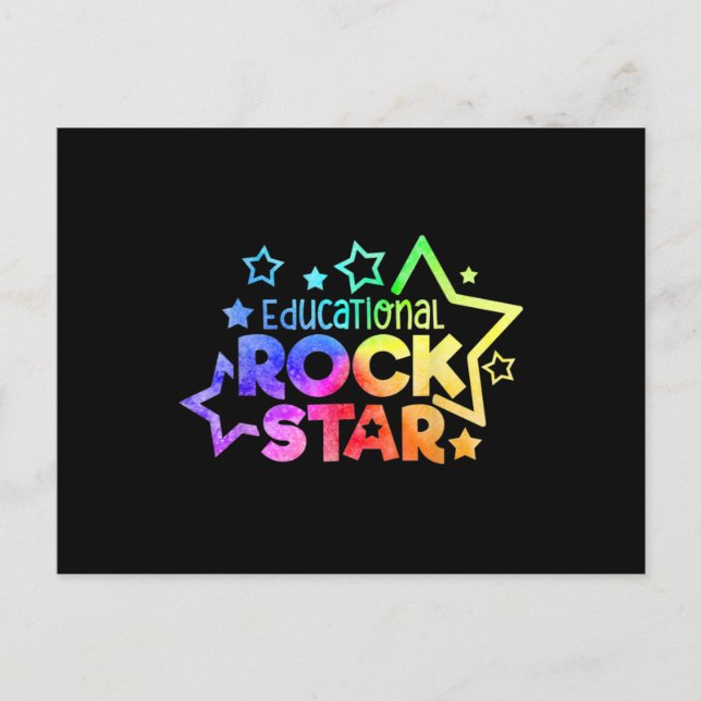 EDUCATIONAL ROCKSTAR Funny Teacher Citat till Vykort (Framsida)