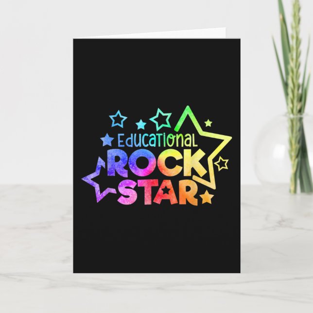 EDUCATIONAL ROCKSTAR Funny Teacher Quote Back to Kort (Framsida)