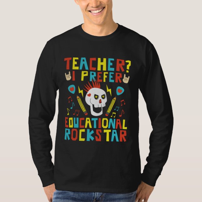 Educational Rockstar Music Teacher First Day of Sc T Shirt (Framsida)