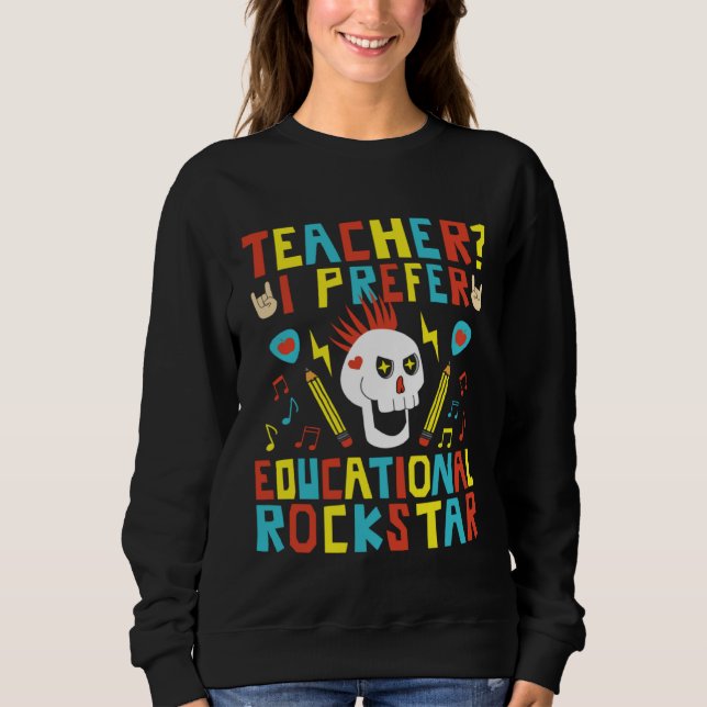 Educational Rockstar Music Teacher First Day of Sc T Shirt (Framsida)