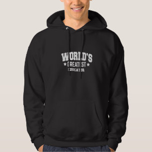 Educator Världens Bästa 2:a Dekor Tema Hoodie