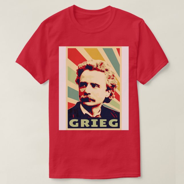 Edvard Grieg Vintage Färg T Shirt (Design framsida)