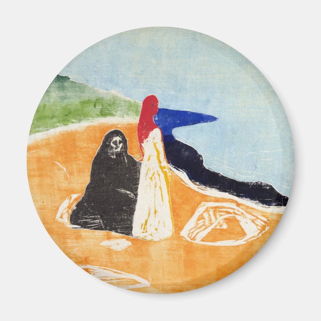 Edvard Munch 2 Kvinnor i kusten Magnet (Framsidan)