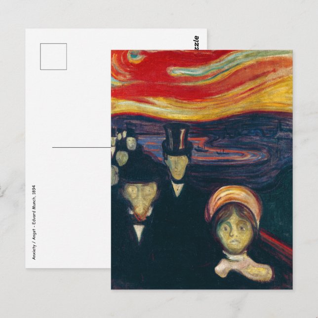 Edvard Munch - Ångest Vykort (Fram/baksida)