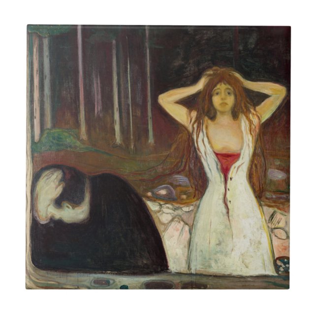Edvard Munch - Ashes Kakelplatta (Framsidan)