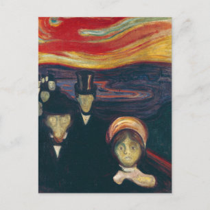 Edvard Munch Classic Painting, ångest (1894) Vykort