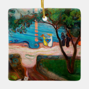 Edvard Munch - Dance on the Beach Julgransprydnad Keramik
