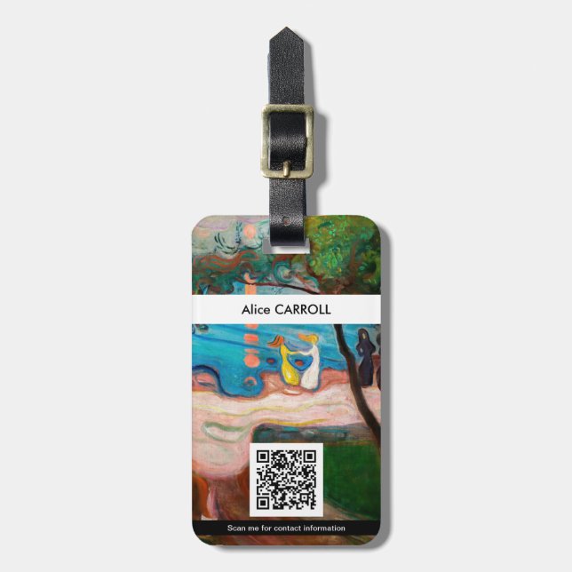 Edvard Munch - Dance on the Beach - QR Code Bagagebricka (Vertikal Framsida)