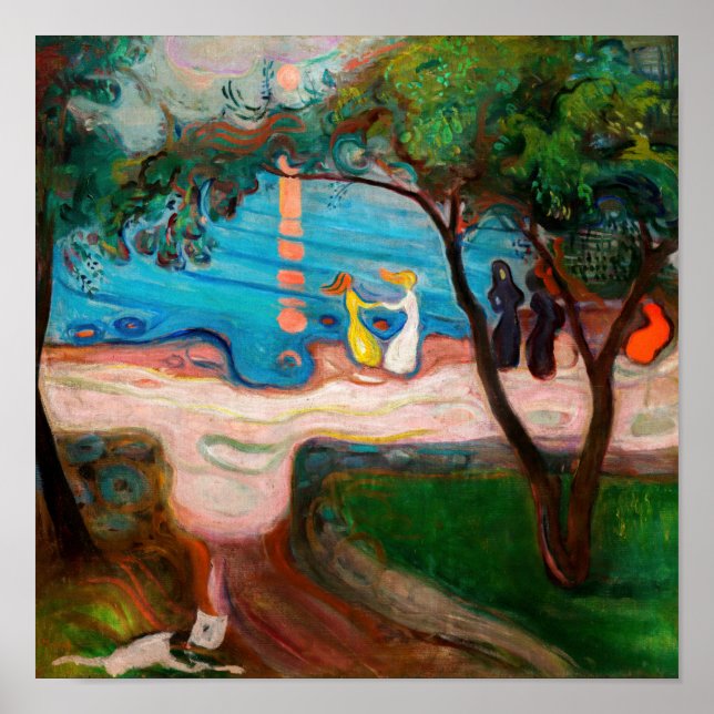Edvard Munch - Dans på stranden Poster (Framsidan)