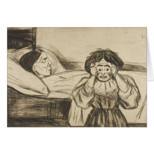 Edvard Munch - De döda Mor och hennes barn Hälsningskort