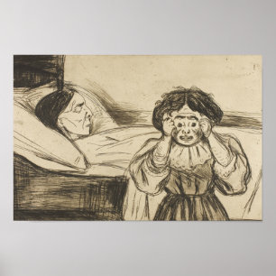 Edvard Munch - De döda Mor och hennes barn Poster