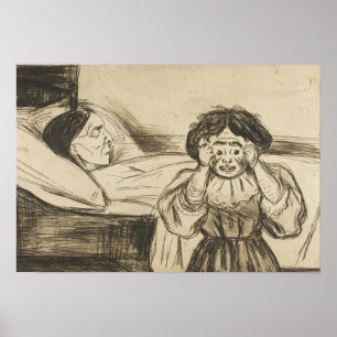 Edvard Munch - De döda Mor och hennes barn Poster